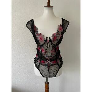 For Love & Lemon Zinnia Floral Lace Bodysuit Teddy
